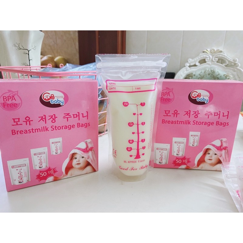 Hộp 50 túi trữ sữa mẹ 250ml GB baby (Hàn Quốc)