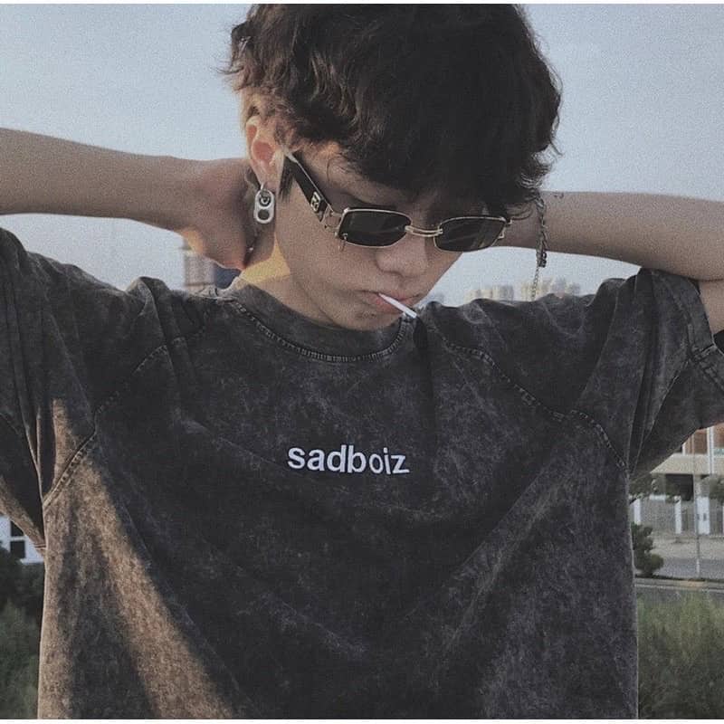 Áo Thun Tay Lỡ Unisex WASH Xám SADBOIZ 🖤/Nam nữ unisex/ JayStoree2