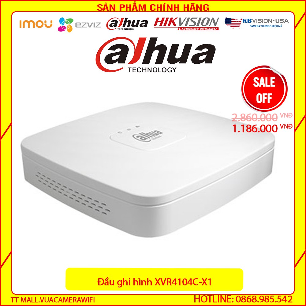 [GIÁ SỐC]Đầu Ghi Hình Camera Dahua DH-XVR4104C-X1 4 Kênh -VỎ NHỰA - Tích Hợp Tên Miền Miễn Phí Trọn Đời