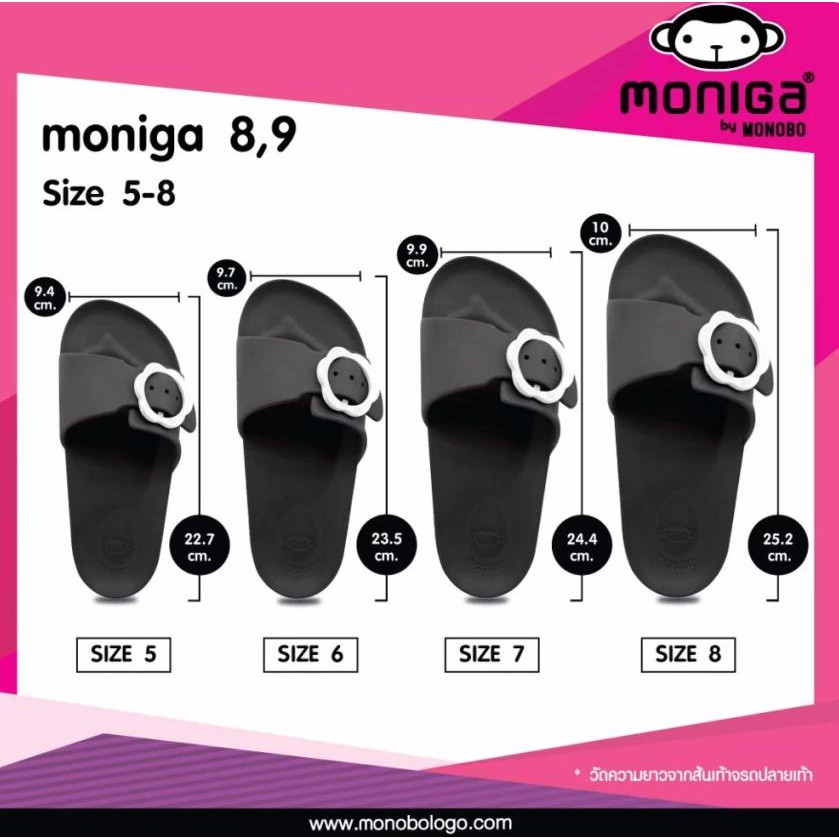 Dép Thái Lan nhựa đúc MONOBO - MONIGA 8.2 - đen