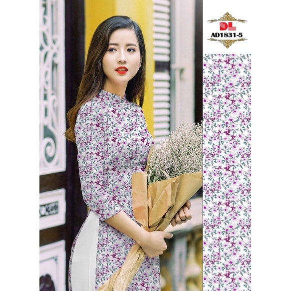 vải áo dài hoa nhí