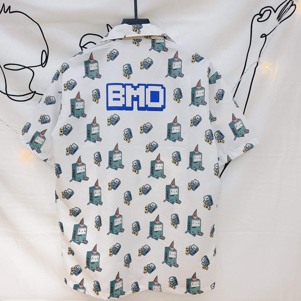 Áo Sơ Mi Tay Lỡ In Họa Tiết BMO SHIRT Unisex (Ảnh Thật) | BigBuy360 - bigbuy360.vn