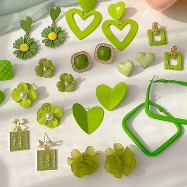 Bông Tai Đinh Tán Thời Trang Mùa Hè Màu Xanh Lá Nhỏ 2022 Cho Nữ