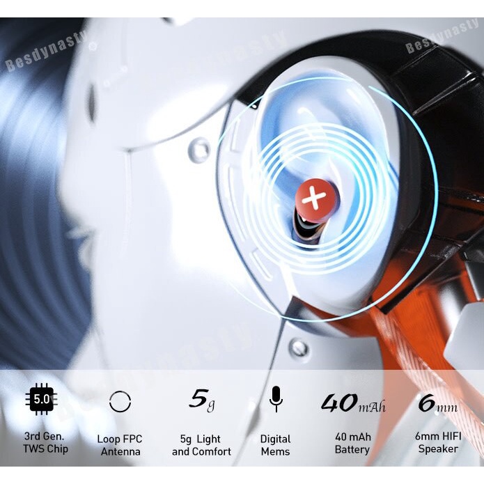 Song x Tai nghe Bluetooth Tws True Wireless 5.0 Star Ring Binaural Sports Running In-Ear