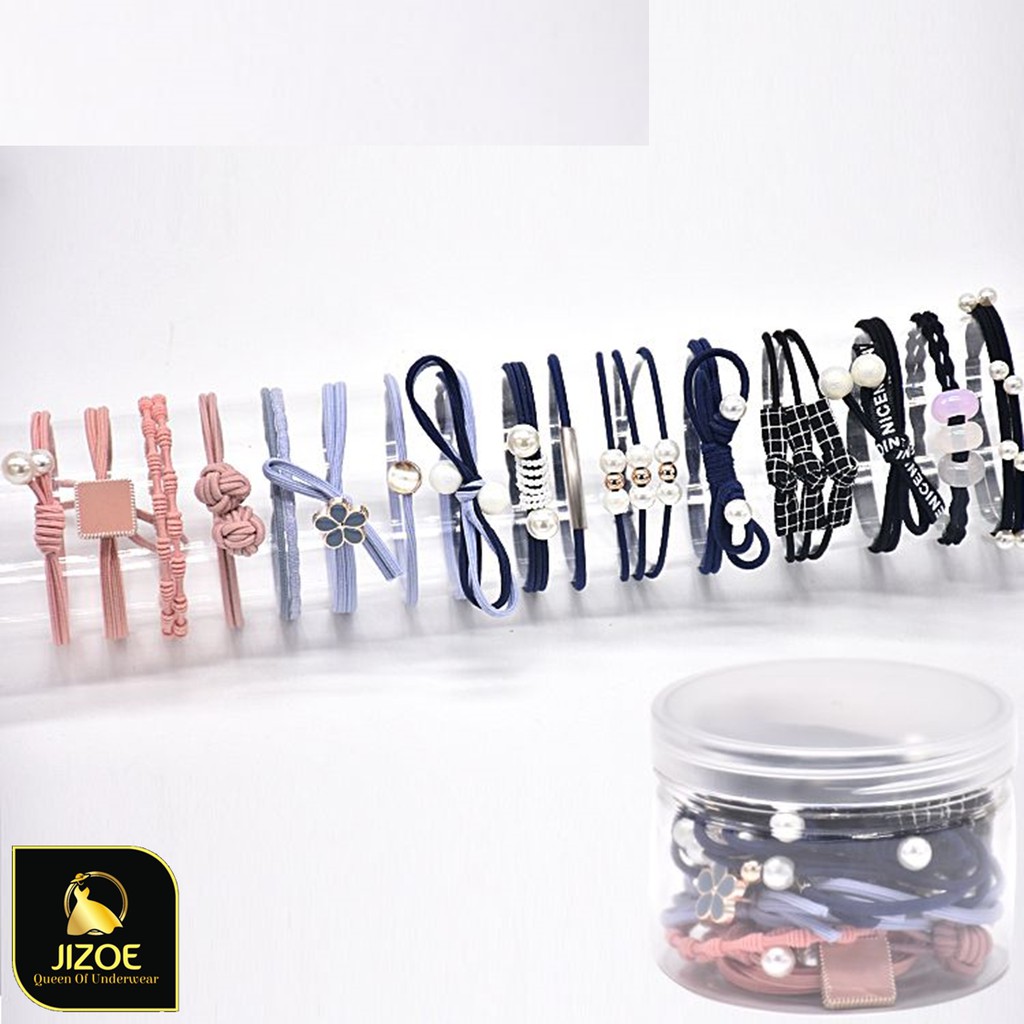 Set 12 chiếc dây chun buộc tóc nhiều mầu sắc đẹp thời trang giá siêu rẻ DBT02