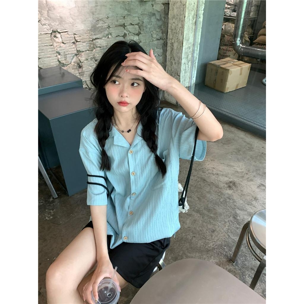 Áo Sơ Mi Dáng Rộng Ngắn Tay Thời Trang Mùa Hè Cá Tính 63079