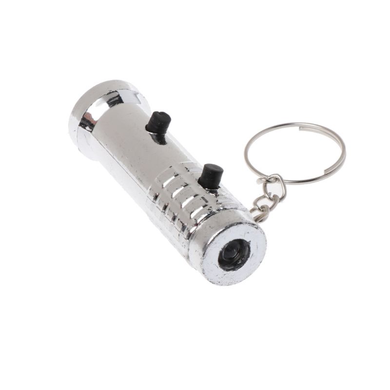 Móc khóa có đèn pin LED mini 2 trong 1 ánh sáng trắng/ tím tiện dụng