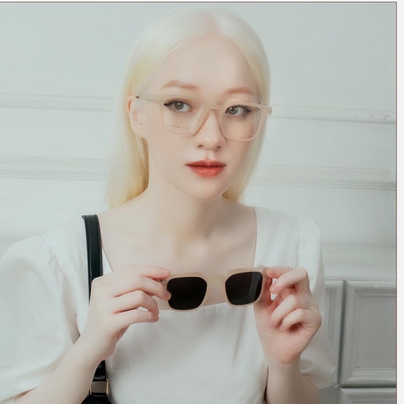 KÍNH 2in1 - Set kính gọng cận lõi thép kèm kính râm mắt phân cực chuẩn UV400 Jolie eyewear