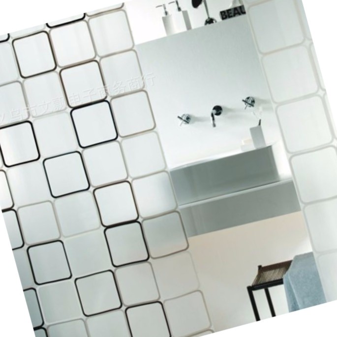 [Tổng Kho Sỉ] Rèm Cửa Nhà Tắm Loại 9 Móc 1.8 x1.8 m - Họa Tiết Ô Vuông