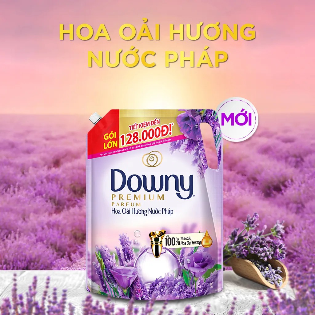 Nước xả vải Downy hương hoa Oải Hương nước Pháp (2.2L/3L)