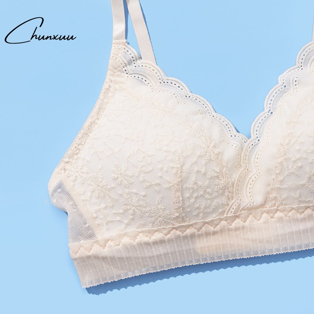 Áo ngực nữ không gọng đệm mỏng CHUNXUU, vải ren hoa mềm mịn thoáng mát - AV43