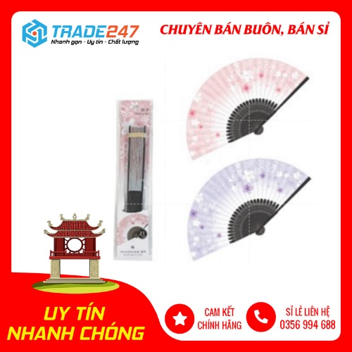 Quạt giấy cao cấp MITSUKI 21cm hình hoa anh đào NỘI ĐỊA NHẬT BẢN