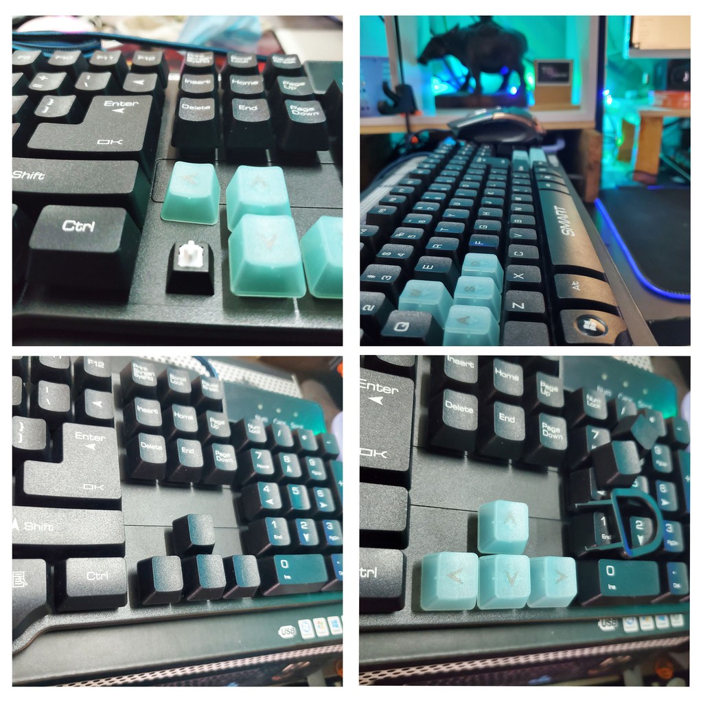 [BIG SALE] Combo Bàn Phím Và Chuột SMART A6 XCALIBUR kèm 8 keycap thay thế + cây gắp