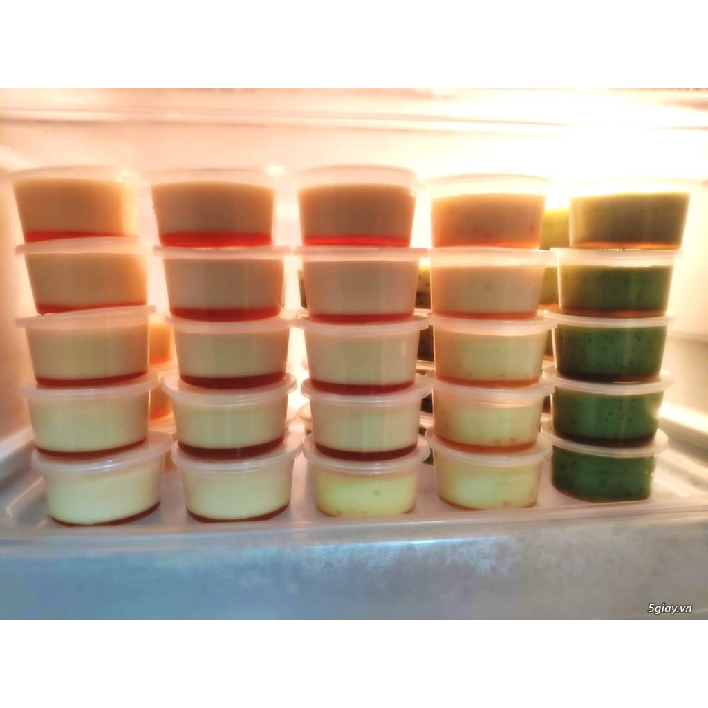 Set 40 hủ bánh flan nhựa kèm nắp , size tiêu chuẩn 50ml
