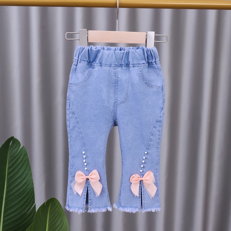 Quần Jeans In Hình Quả cherry Thời Trang Mùa Hè Cho Bé Gái 1-6 Tuổi