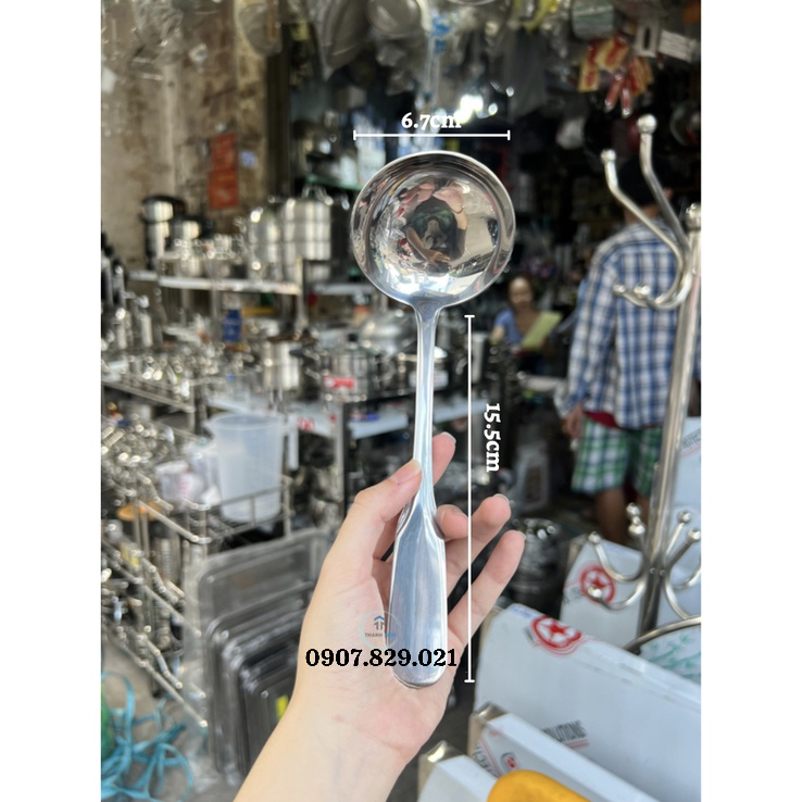 Vá, Muôi Múc Canh REHANG cao cấp Cán INOX Trơn