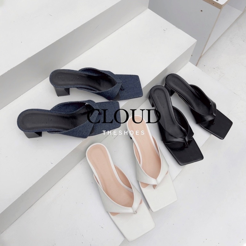 Giày cao gót 5cm nữ mũi vuông quai kẹp da mềm – Cloud The Shoes