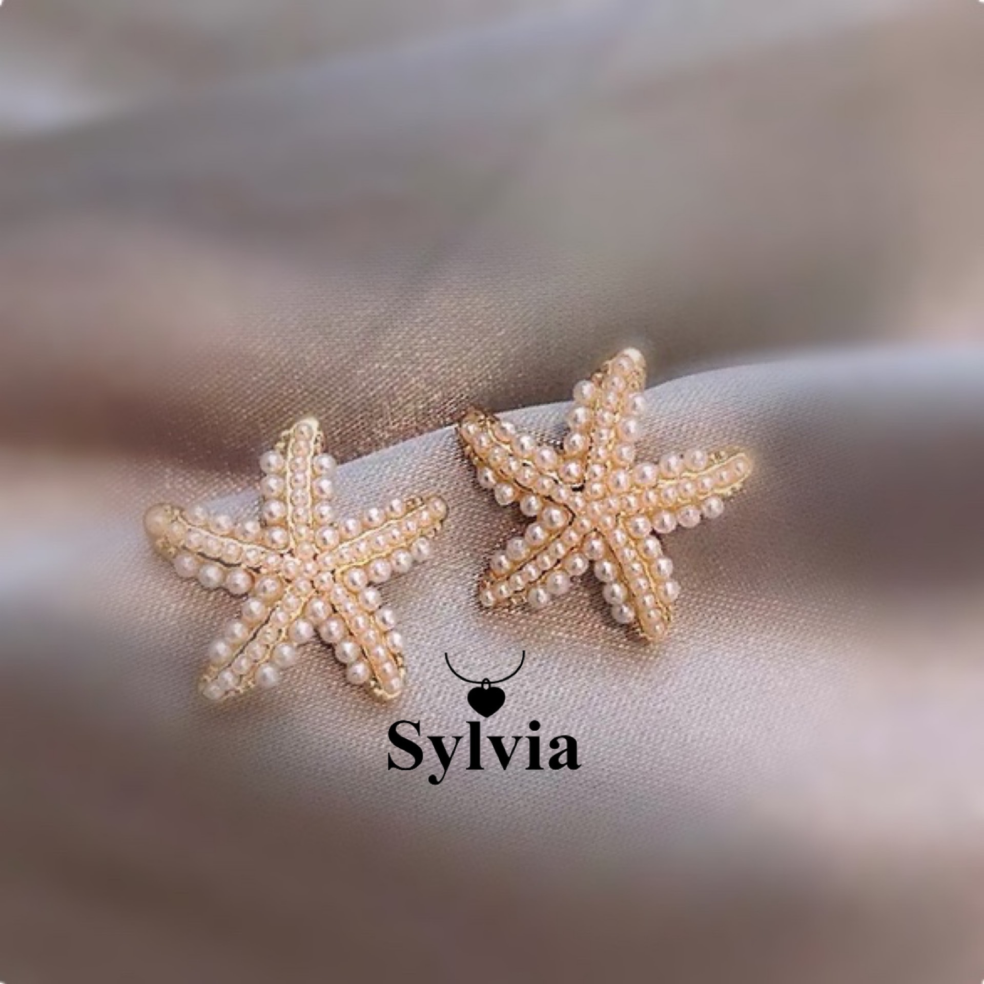 Khuyen Tai Mạ Bạc S925 Hinh Ngoi Sao Biển đinh đa Ngọc Trai đơn Giản Gia Cạnh Tranh