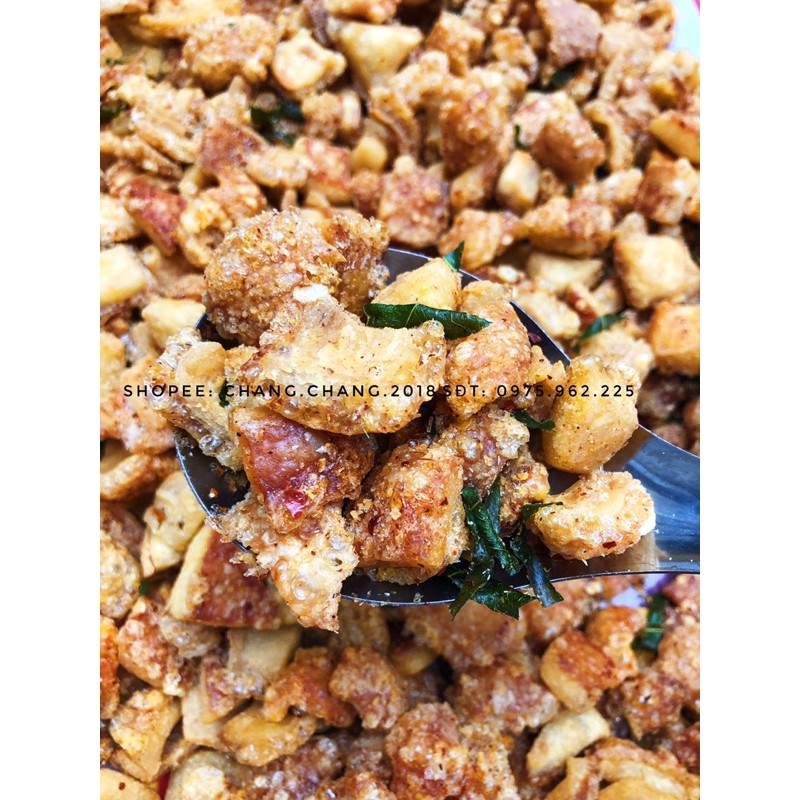 &lt; SIÊU NGON- GIÒN RỤM) Tóp mỡ chiên lá chanh Keto (150g)