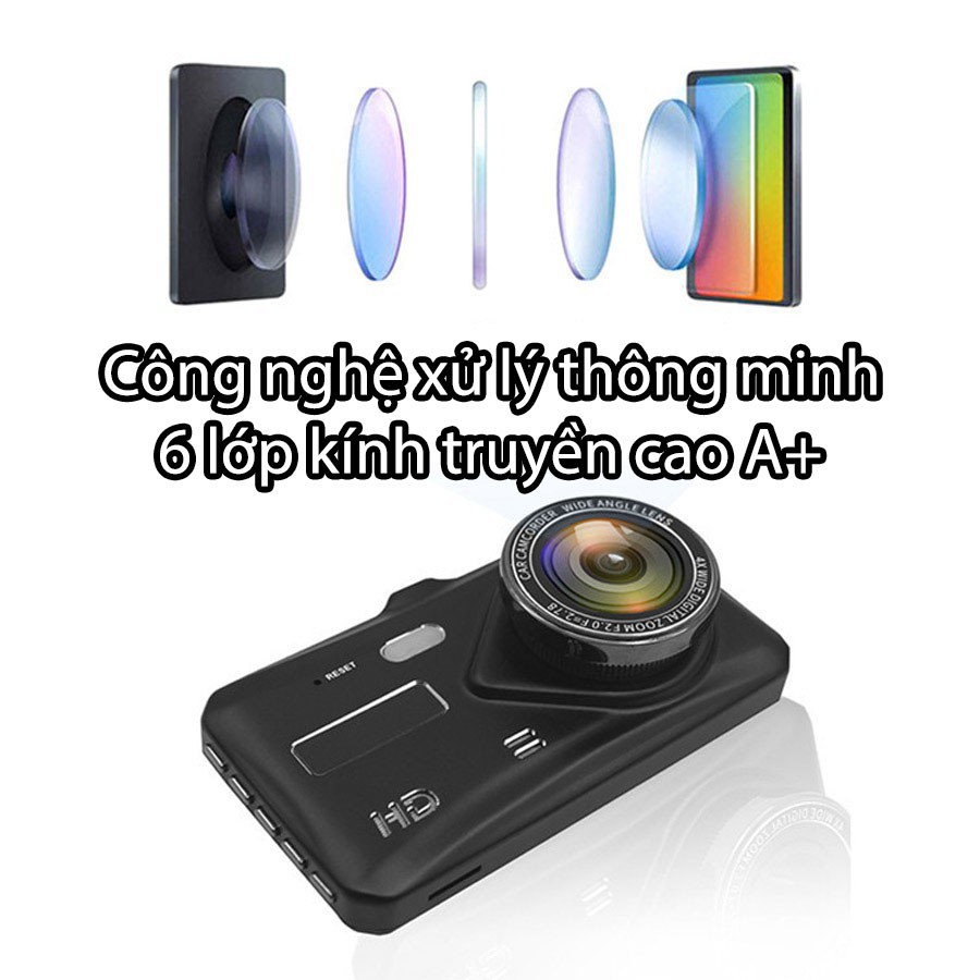 Camera hành trình xe hơi màn hình cảm ứng V10-A12 có camera lùi có màn hình LCD siêu nét 1080P