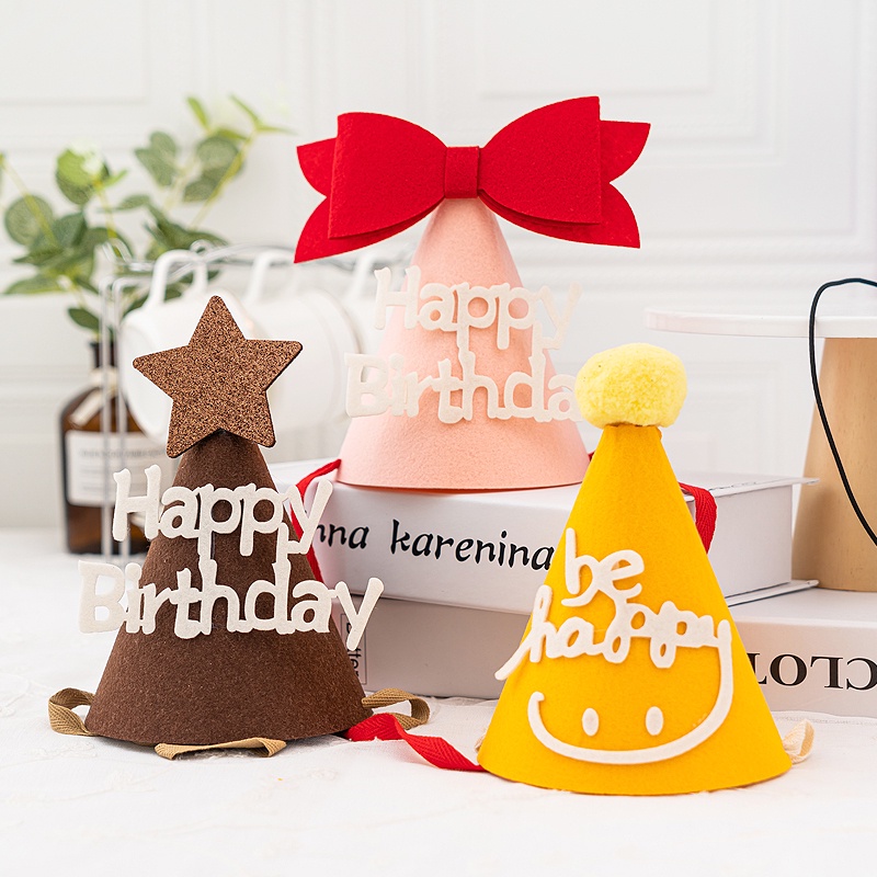 Mũ Sinh Nhật Thiết Kế Phong Cách Hàn Quốc Dễ Thương Dành Cho Trẻ Nhỏ