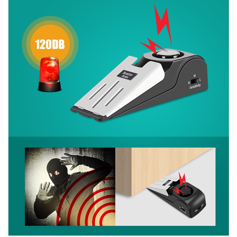 Thiết bị Chặn Cửa Chống Trộm báo động 120db khi mở cửa