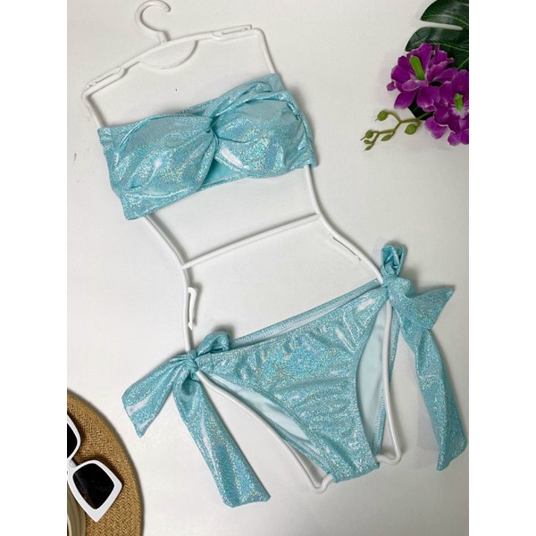 bikini 2 mảnh áo xoắn quần buộc nơ siêu hót