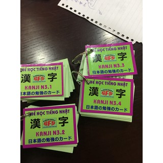 Flashcard Kanji N3- thẻ học kanji N3 tiếng Nhật có ép plastic chống nước