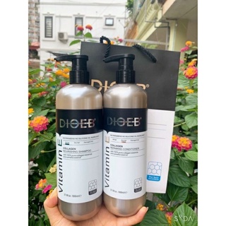 Cặp Dầu Gội Xả DIOEB Vitamin E Collagen 800ml x2