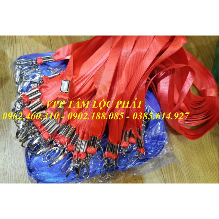 SỈ 100 DÂY ĐEO THẺ LỤA MÓC SẮT, bản rộng 1.5cm