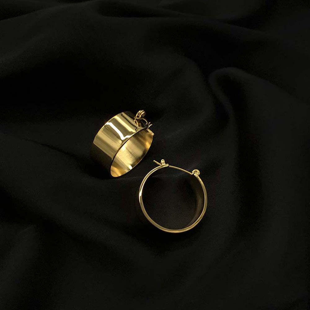 JARRED Bông Tai Dạng Vòng Tròn Bằng Thép Titanium Thời Trang Đơn Giản