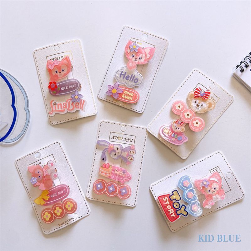 Set 3 Kẹp Tóc Mỏ Vịt Hoạt Hình Màu Hồng Dễ Thương Cho Bé Gái
