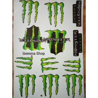 Tem nổi dán hình Monster trang trí xe máy