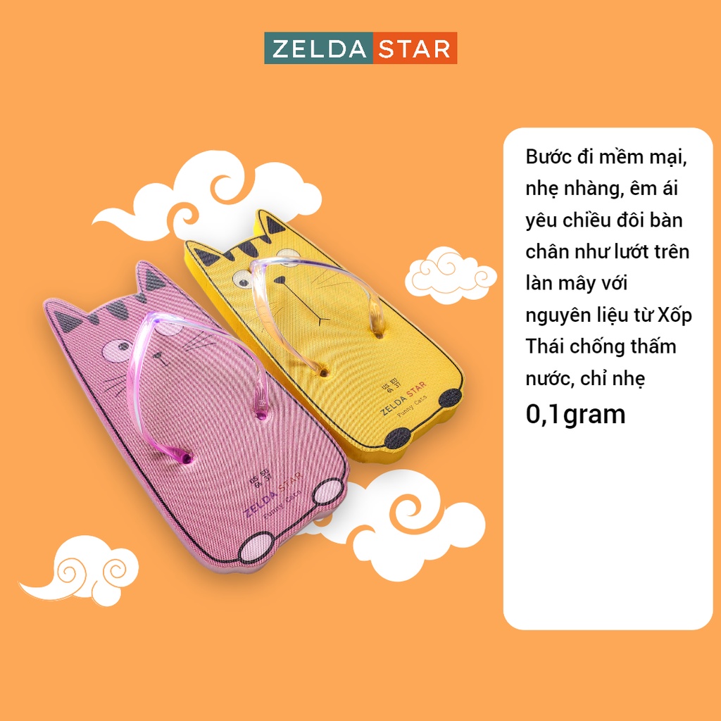 Dép Xỏ Ngón Nữ Dép Đi Trong Nhà Dép Đi Biển Hình Mèo Hóng Hớt ZELDA STAR