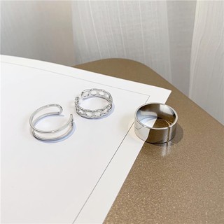  Set nhẫn nữ màu bạc 3 chiếc freesize Sulli store