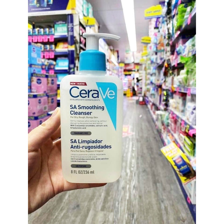 Sữa rửa mặt cho da mụn Cerave SA bản Pháp size 236ml ANVISHOP