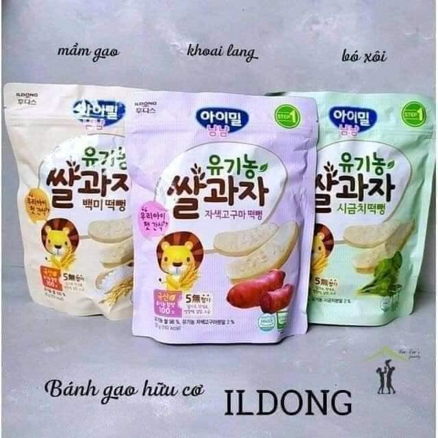 Bánh Gạo Ildong Hàn Quốc Bánh Gạo Hữu Cơ 100% Cho Bé Ăn Dặm Từ 6 Tháng Tuổi Thơm Ngon Dễ Tan Làm Bữa Phụ