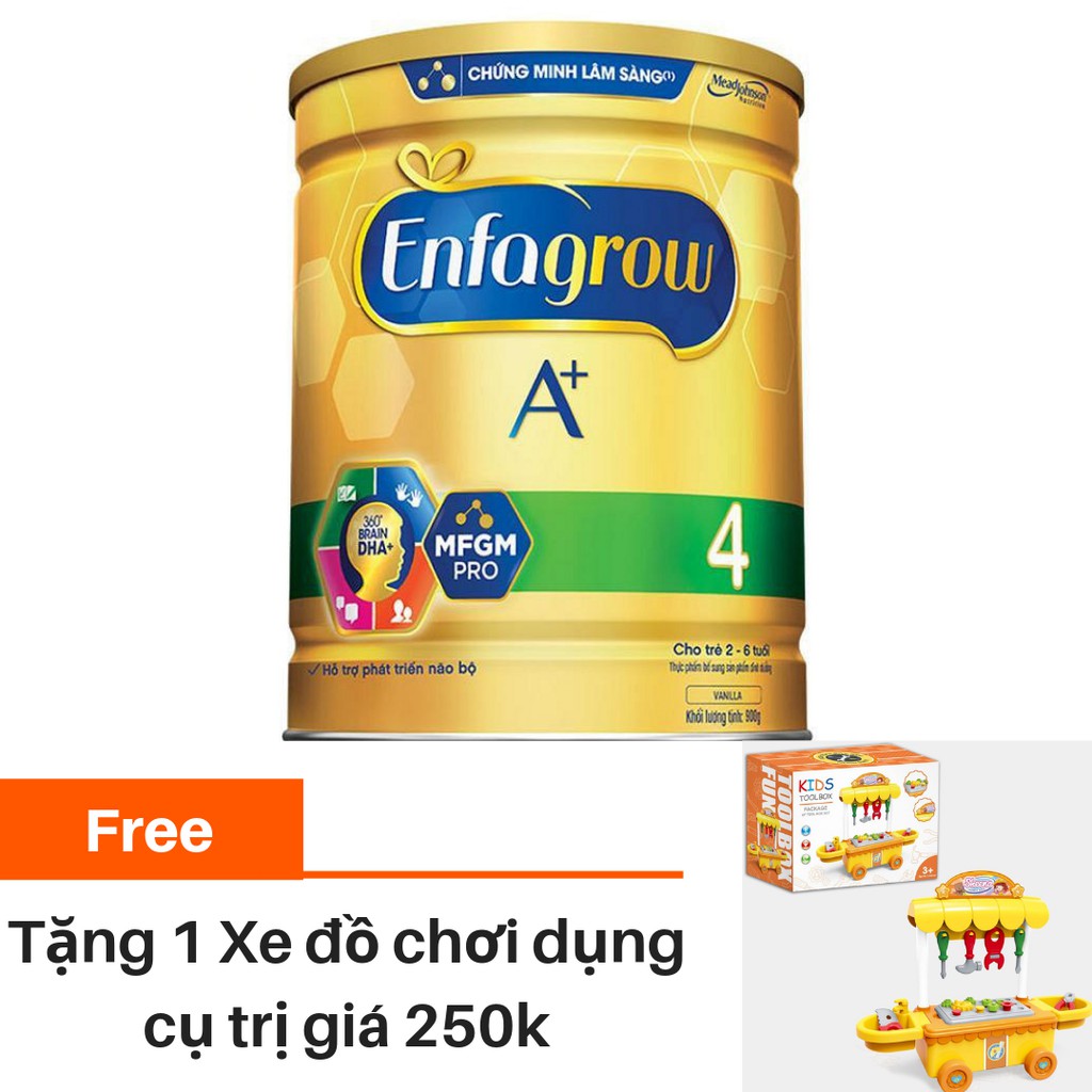 [Tặng xe đồ chơi dụng cụ] Sữa bột Enfagrow A + 4 1750g