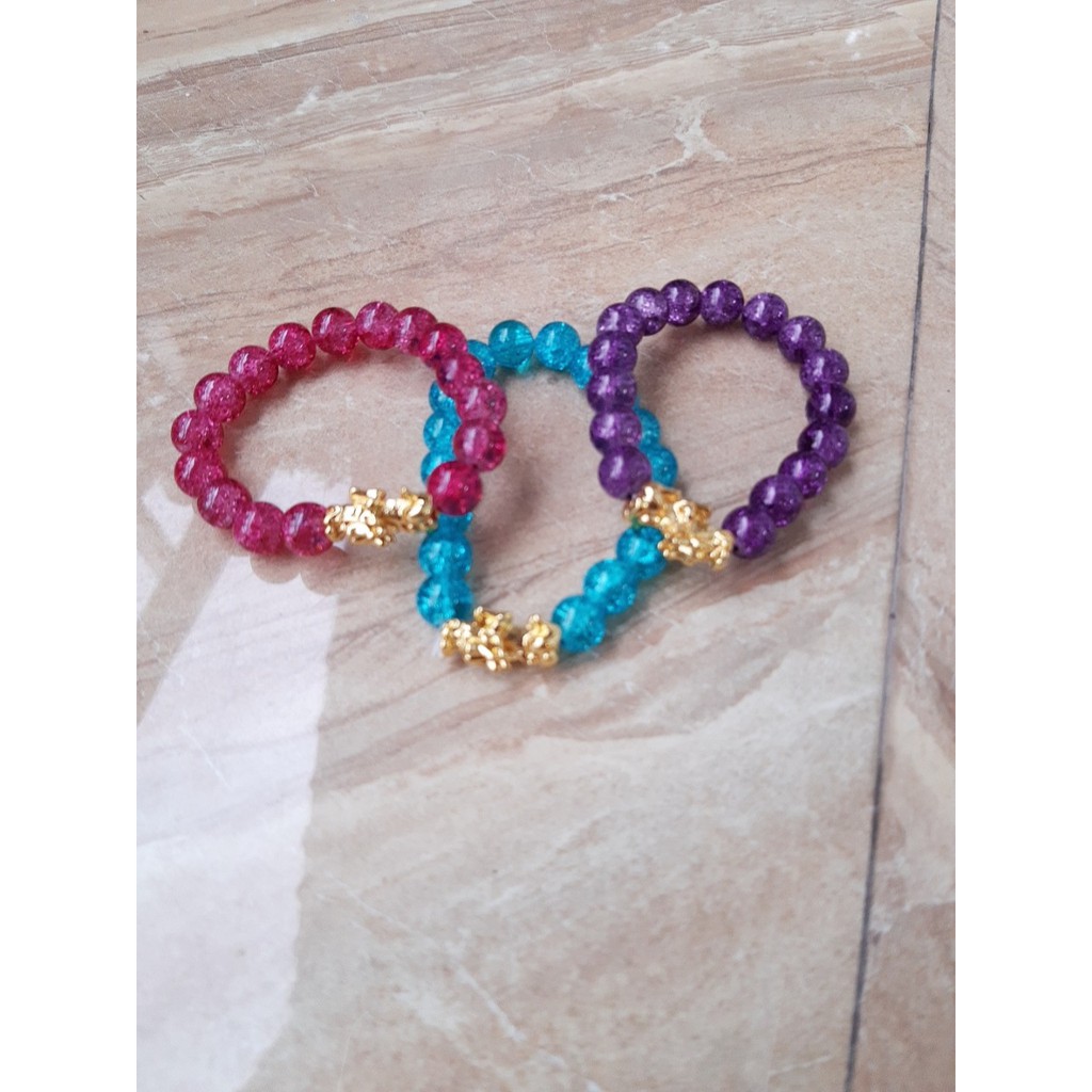 Vòng tay đá phong thủy các màu kết hợp mặt tỳ hưu