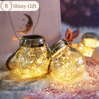 Đèn trang trí lọ thủy tinh sử dụng năng lượng mặt trời chống nước tự sáng khi trời tối