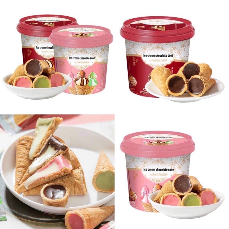Xô Bánh Kem Ốc Quế Sôcla/ Ice cream chocolate