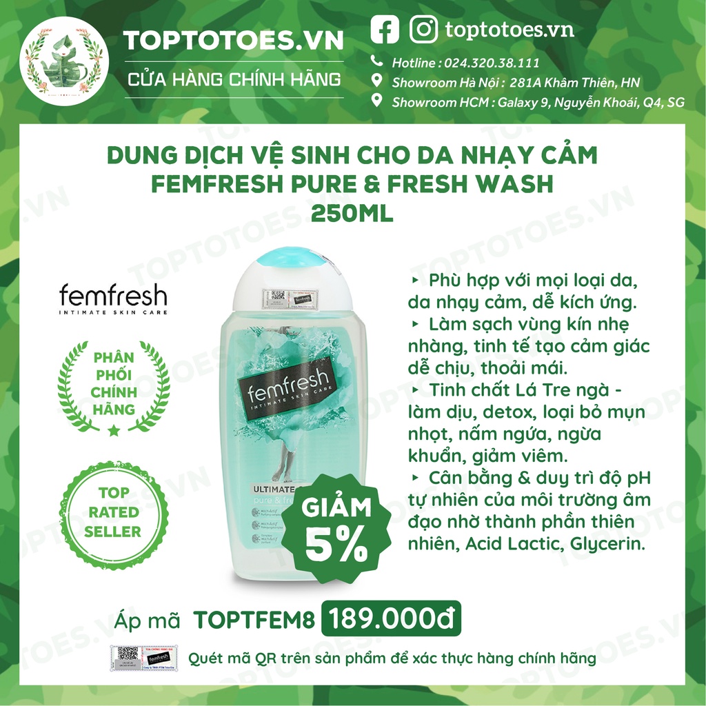 Dung dịch vệ phụ nữ Femfresh Daily Intimate Wash Anh Quốc 150ml/ 250ml [NHẬP KHẨU CHÍNH HÃNG 100%]