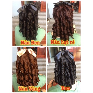 Tóc Giả Trung Niên Búi Kẹp Nơ Xinh Xắn( sỉ 65k)