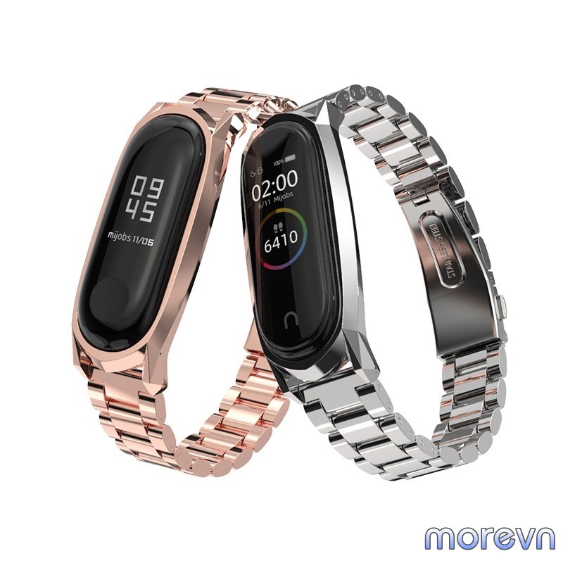 Dây đeo kim loại mắt to GT Mi band 5, miband 6 chính hãng Mijobs - dây đeo kim loại thay thế mi band 6, miband 5 MIJOBS