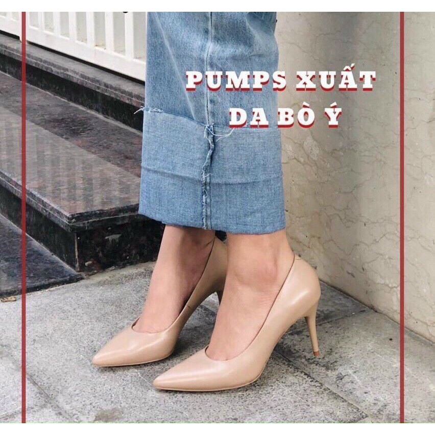Giây Nữ Gót Nhọn Cao 7cm Hàng VN Da Thật VNXK