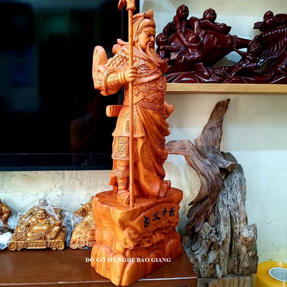 Tượng quan công gỗ hương cao 60 cm