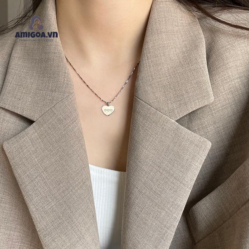 ✨✨Vòng cổ Thiết Kế Mặt Trái Tim Đơn Giản Thời Trang Cho Nữ
