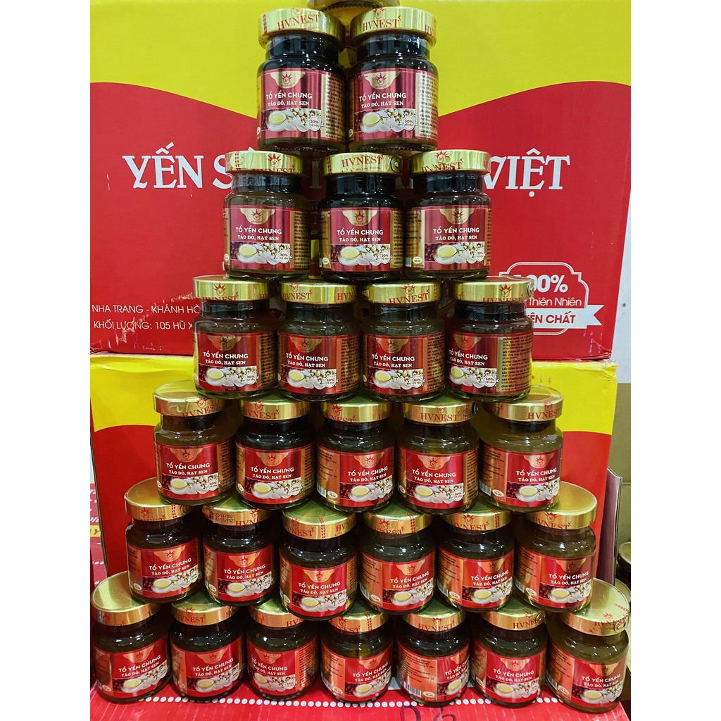 Yến chưng táo đỏ hạt sen Hoàng Việt, 30% yến chưng nguyên chất giúp dưỡng thai, hồi phục sức khỏe