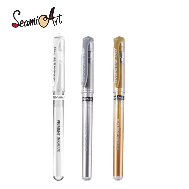 Bút mực SeamiArt ánh vàng kim/ bạc màu trắng độc đáo