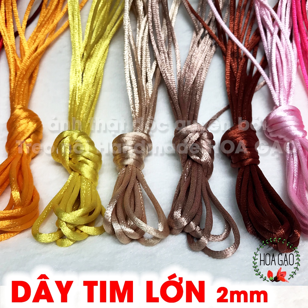 Dây tim lớn 2mm nguyên cuộn, ống dây vải thắt vòng tay GTLC cuộn 170m, chọn màu trực tiếp